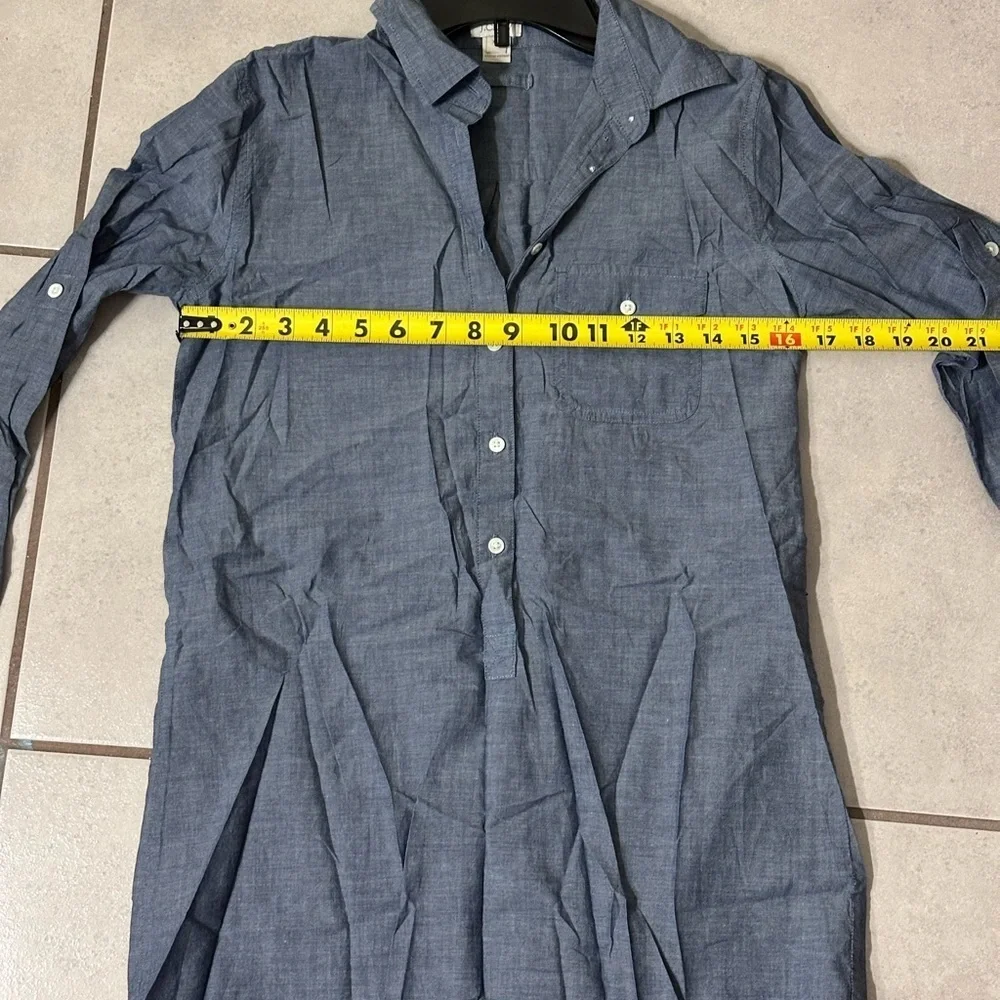 J.Crew Women Chambray Denim Blouse‎ Tunic Size XXS